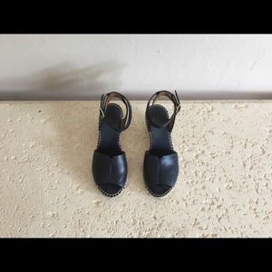 Clarks Navy Leather Espadrilles